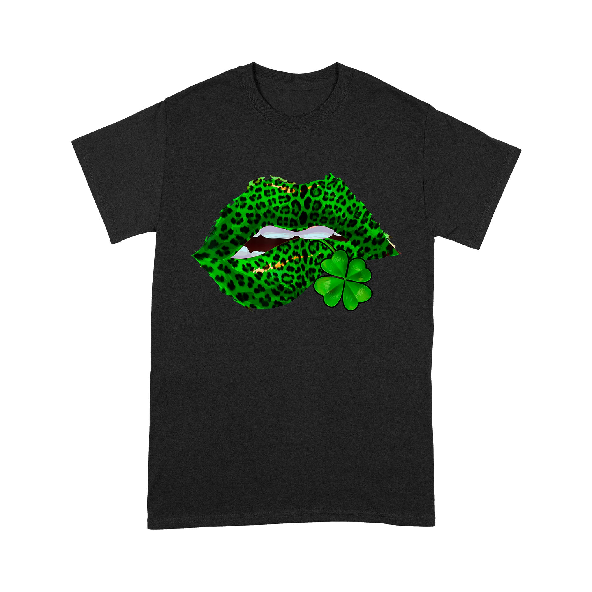 Green Lips Sexy Irish Leopard Shamrock St Patricks Day – Standard T-Shirt