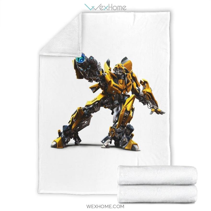 Bumblebee Transformers White Premium Blanket