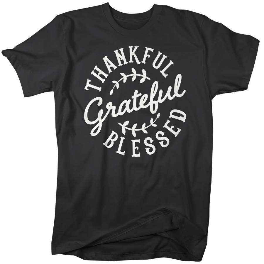 Men’s Thankful Grateful Blessed T Shirt Thanksgiving Shirts Vintage Thanksgiving Shirt Thankful Shirts Blessed Shirt