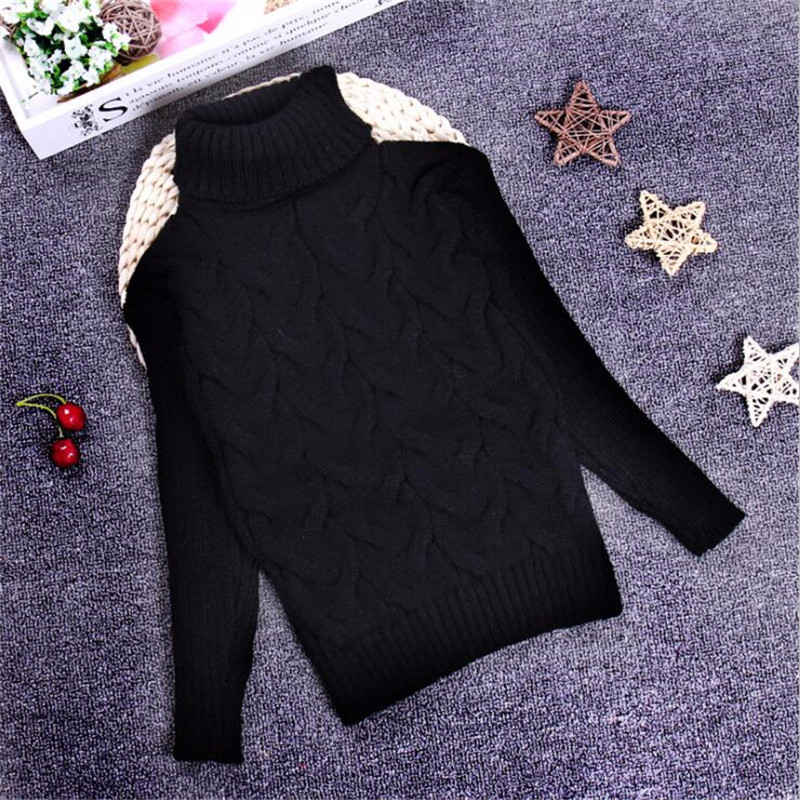 Winter Warm Children’s Boys Sweater Turtleneck Knitted Stretch Bottoming Shirt for Girls Tops Clothes alx