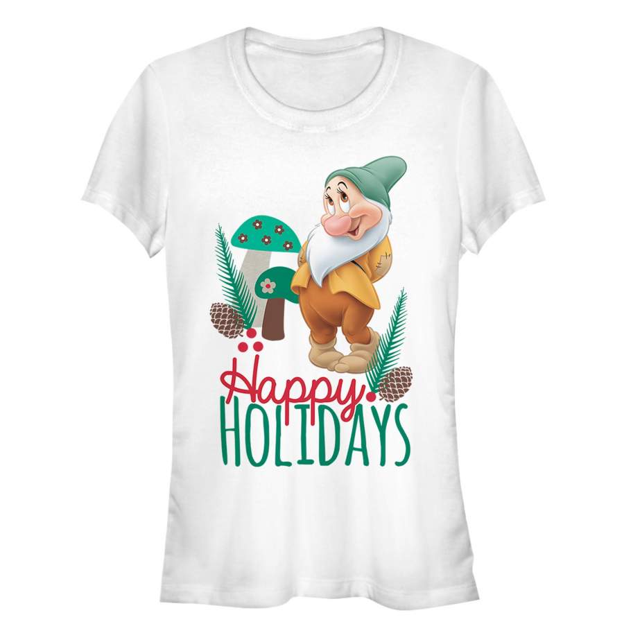 Snow White and the Seven Dwarves Junior’s Christmas Bashful  T Shirt