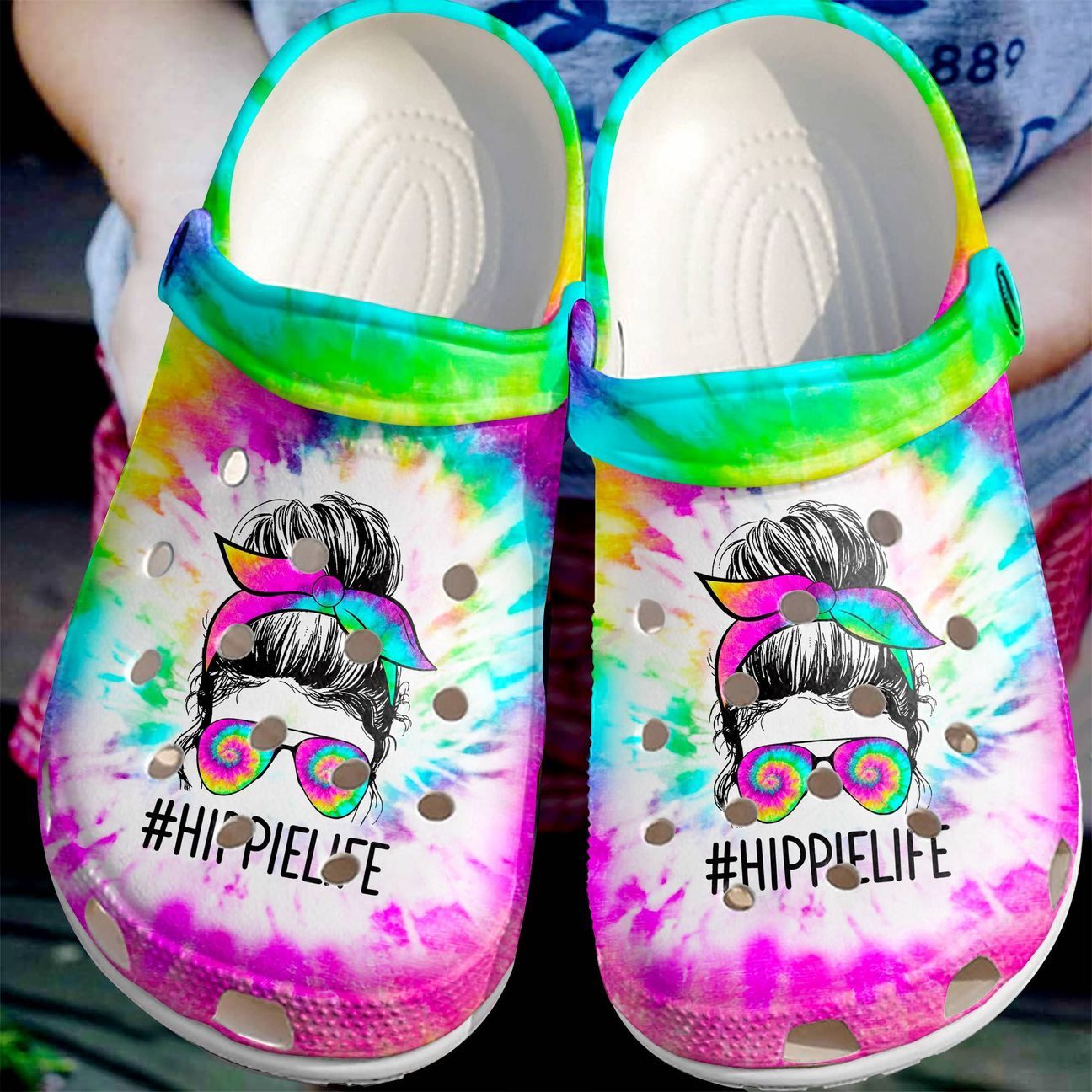 Hippie Personalize Clog, Custom Name, Text, Fashion Style For Women, Men, Kid, Print 3D Hippie Life