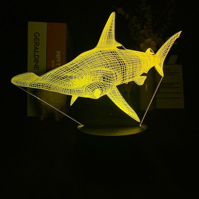 Awesome Marine Life Shark Sphyrnidae 3D Illusion Night Light Led Light