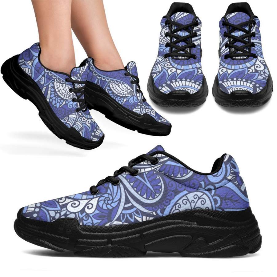 Pigeon Floral Bohemian Pattern Print Chunky Sneakers
