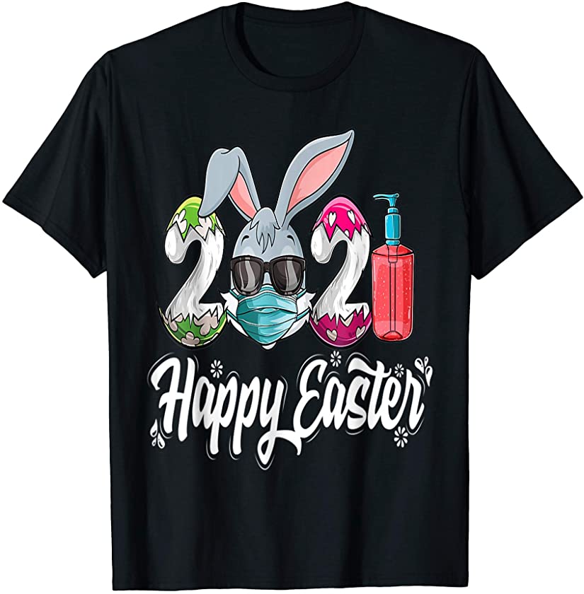 Bunny Wearing Mask Colorful Egg T-Shirt