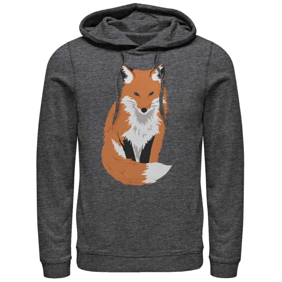 Lost Gods Men’s Furry Fox  Lightweight Hoodie Charcoal Heather