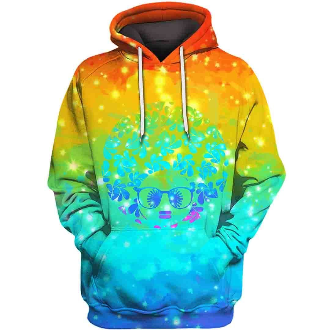 Black Girl Afro Colorful All Over Apparel