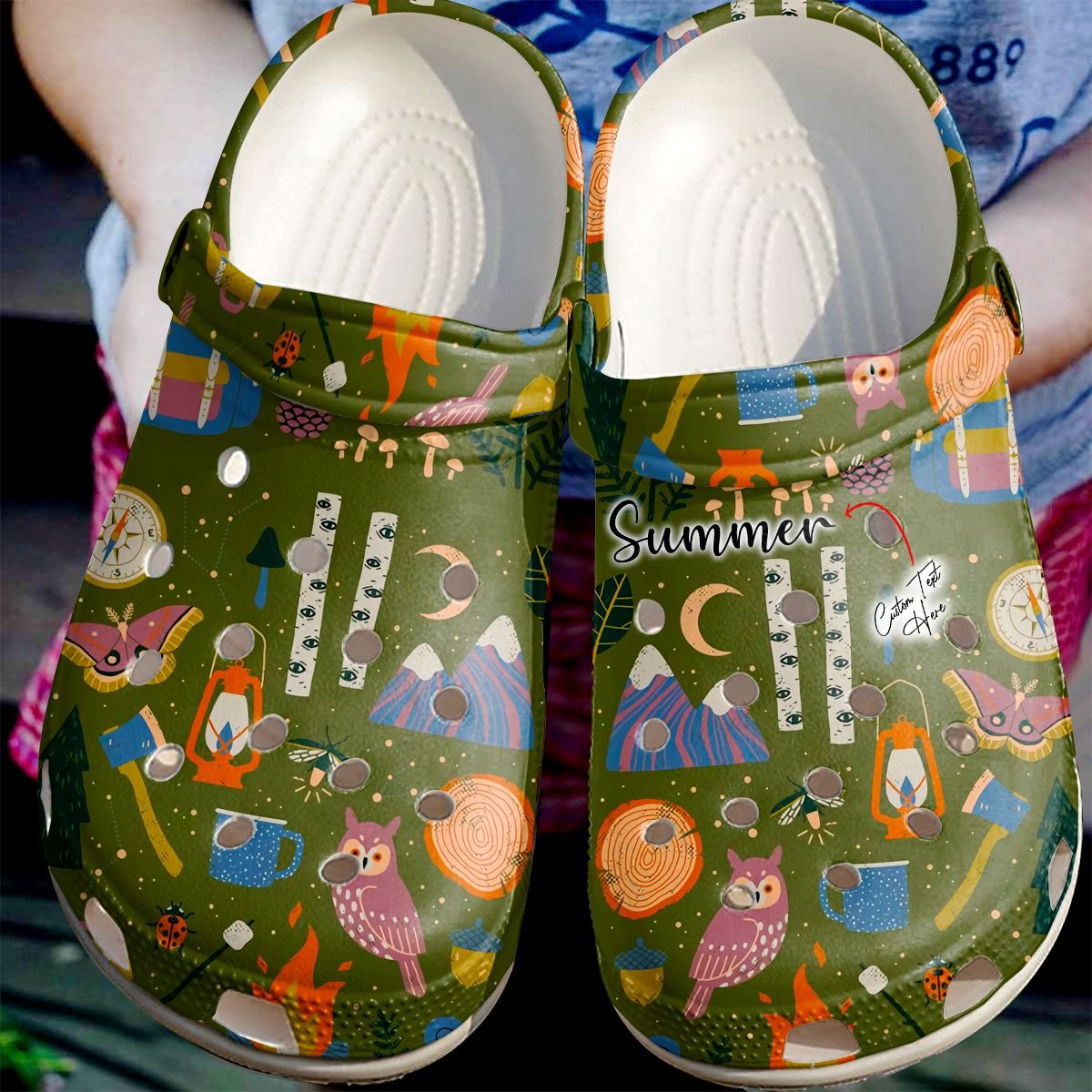 Camping Personalized Clog, Custom Name, Text, Color, Number Fashion Style For Women, Men, Kid, Print 3D Camping Night Pattern