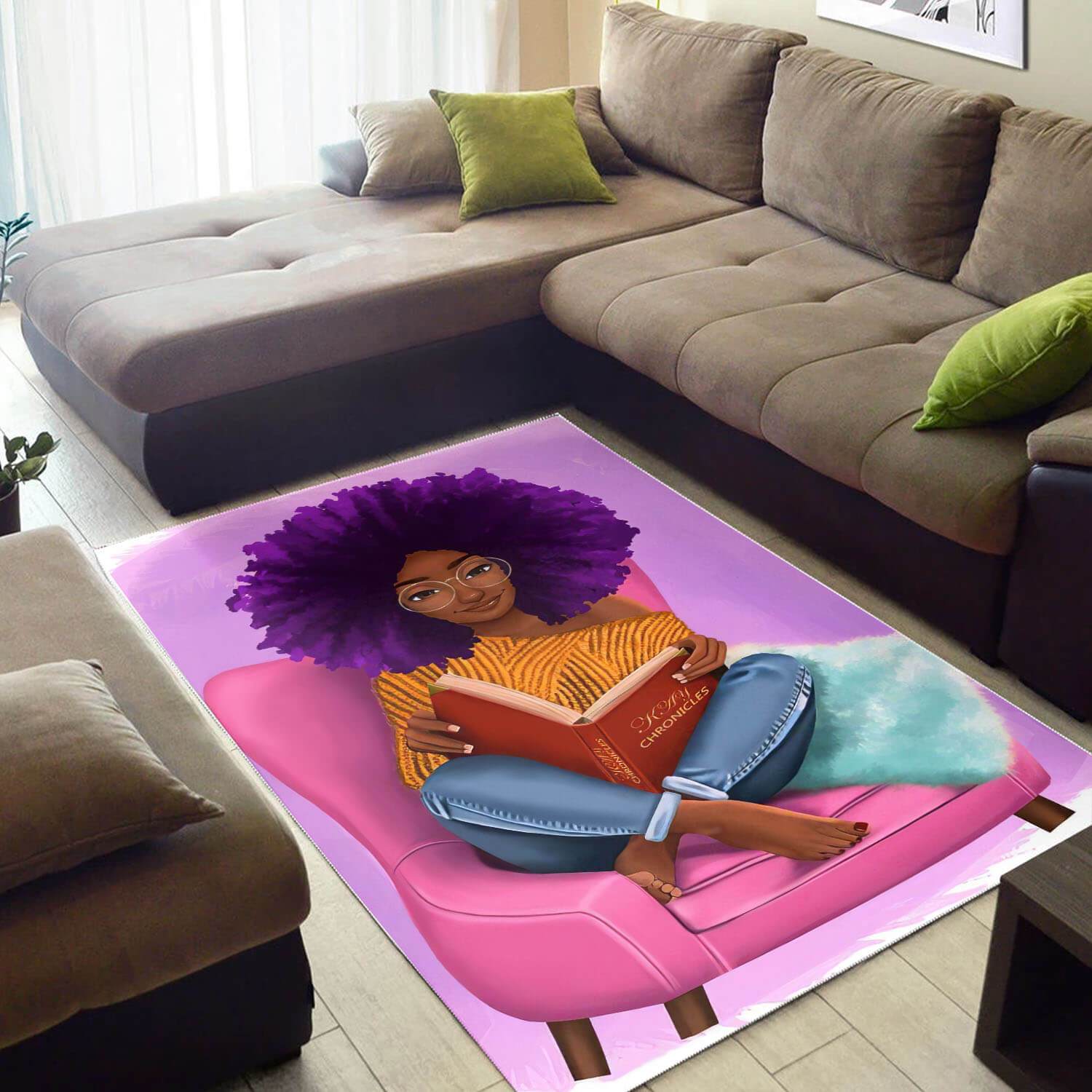 African American Area Rugs Pretty Melanin Beauty Girl African American Carpet African Themed Living Room WBG00498