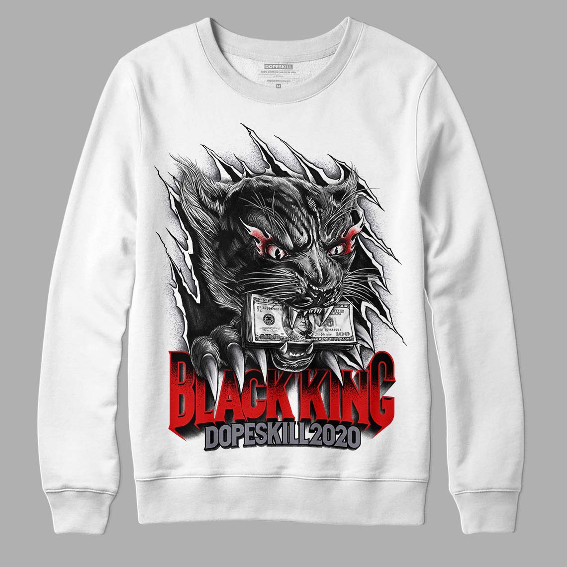 Fire Red 9S Dopeskill Sweatshirt Black King Graphic