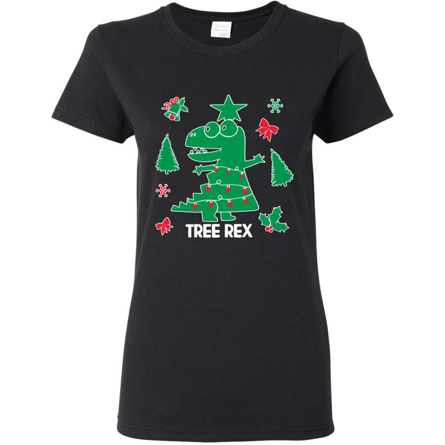 Christmas Trex Tree Rex Ugly Christmas Sweater Christmas Womens Graphic T-Shirt