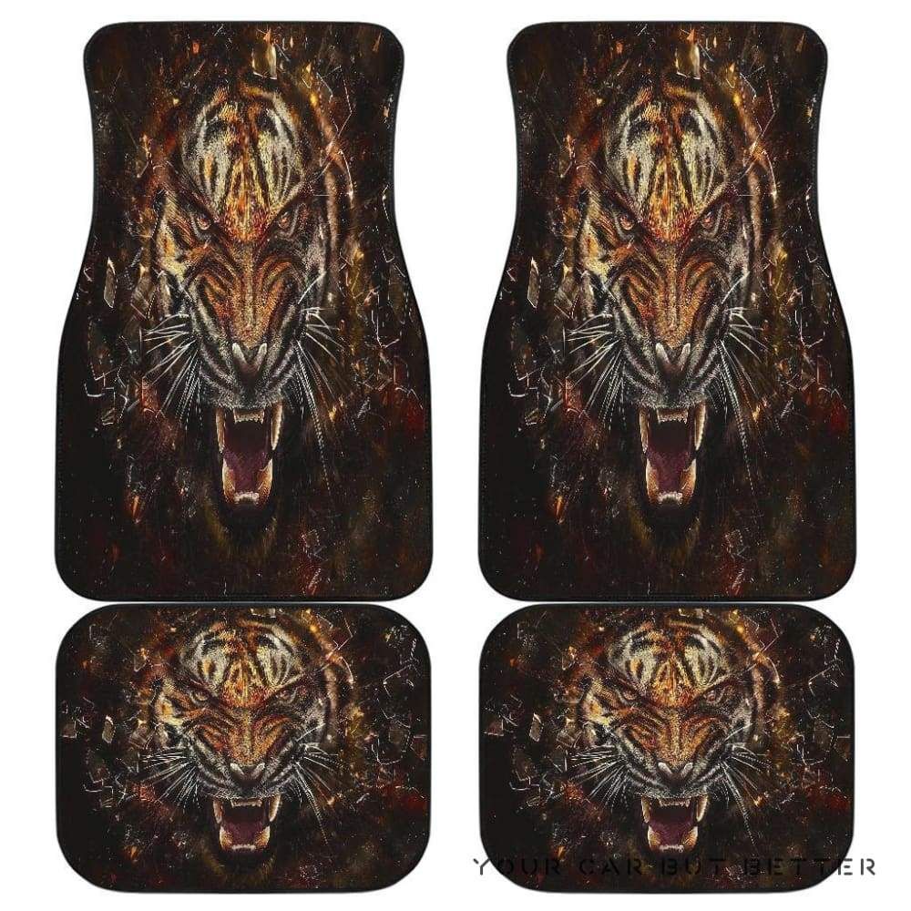 Tiger 3D Angry Face Wild Animal Car Floor Mats 173218 Personalized Car Seat Floor Mat Custom Print