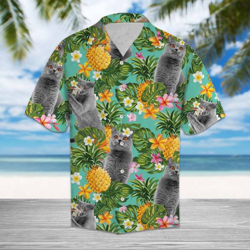 Tropical Pineapple British Shorthair Hawaiian Shirt Ha57968