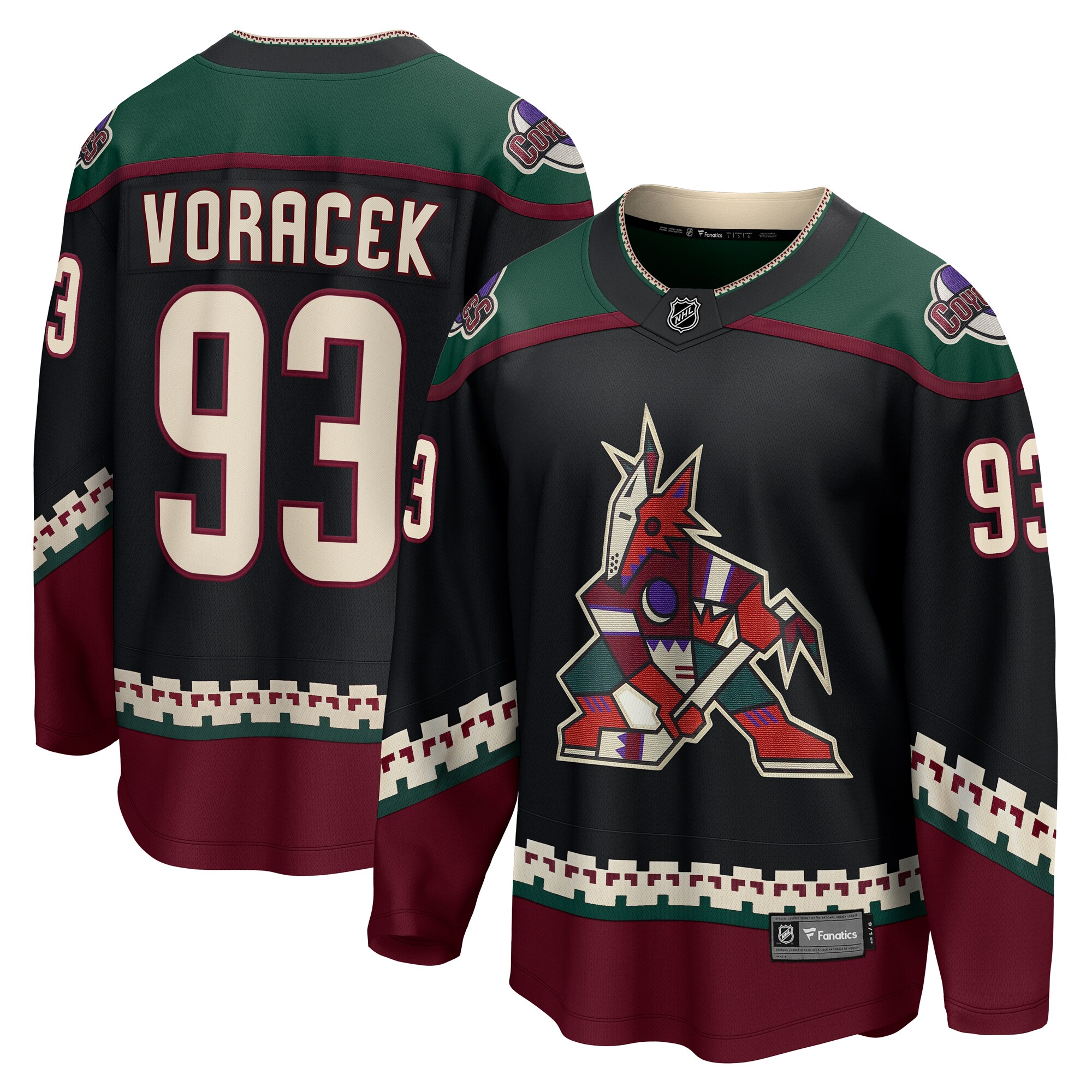 Jakub Voracek Arizona Coyotes Branded Home Breakaway Jersey – Black