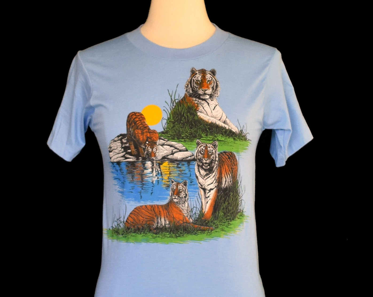 World Tee Vintage 80S California Souvenir T Shirt 1980S Tiger Shirt Xs To