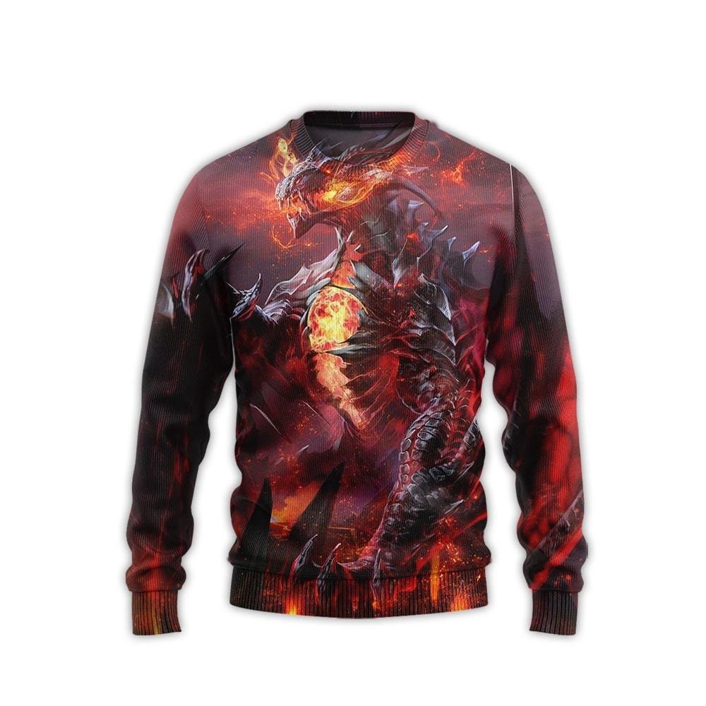 The Powerful Dragon Ugly Christmas Sweater, All Over Print Sweatshirt