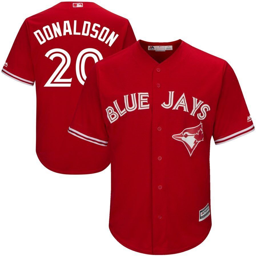 Josh Donaldson Toronto Blue Jays Majestic Cool Base Player Jersey Scarlet 2019