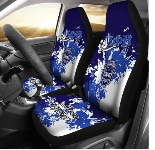 Zeta Phi Beta Since 1920 Emblem Splatter Style Car Seat Cover