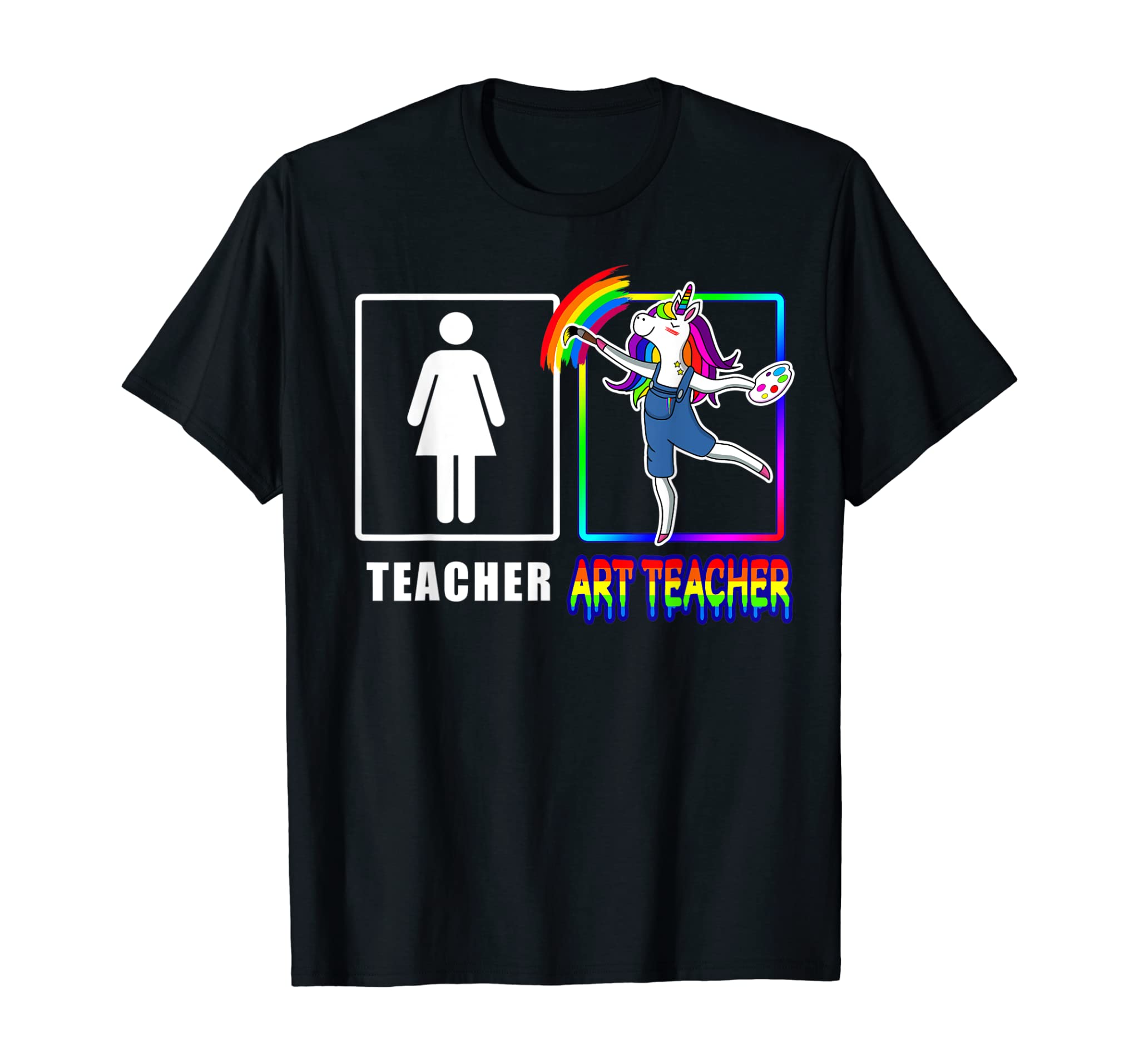 Cute Art Teacher Magical Dabbing Unicorn Gift Funny Artist T-Shirt