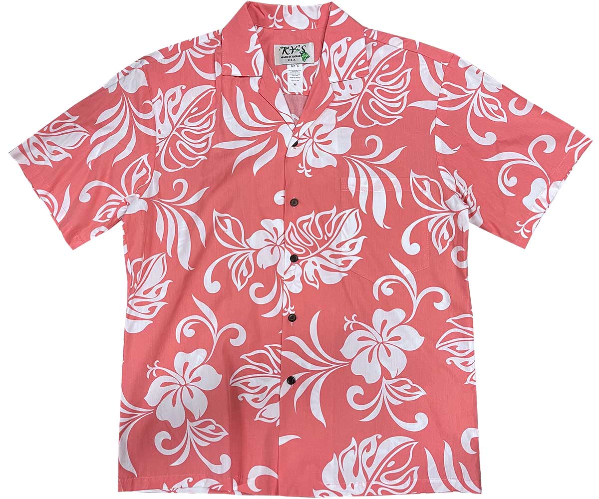 Hibiscus Breeze Coral Hawaii Shirt Ha326