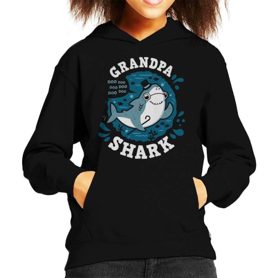 Baby Shark Family Grandpa Kid’s Hooded Sweatshirt