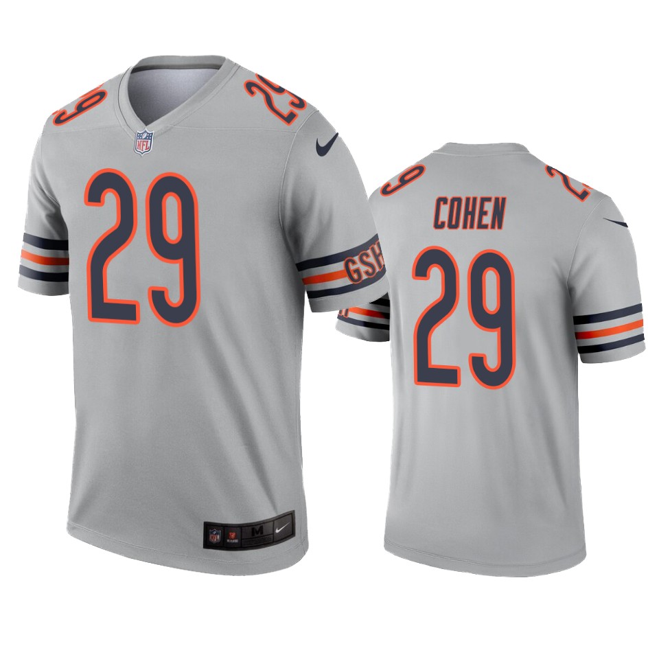 Chicago Bears Tarik Cohen Silver Inverted Legend Jersey