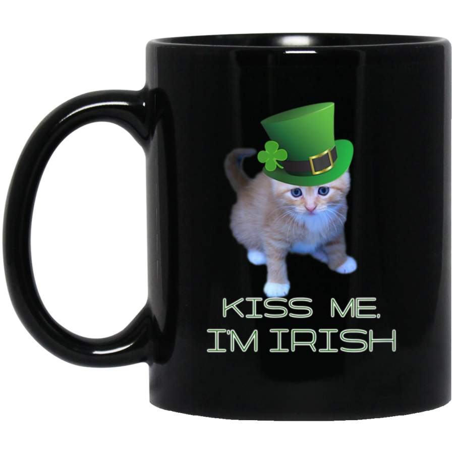 Cute Kitten StPatricks Day Mug Kiss Cat Ireland Forever