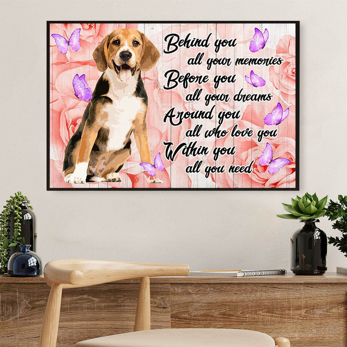 Beagle Dog Canvas Wall Art Prints | Lovely Quotes Motivational Quotes | Home Décor Gift For Pocket Beagle Puppies Lover