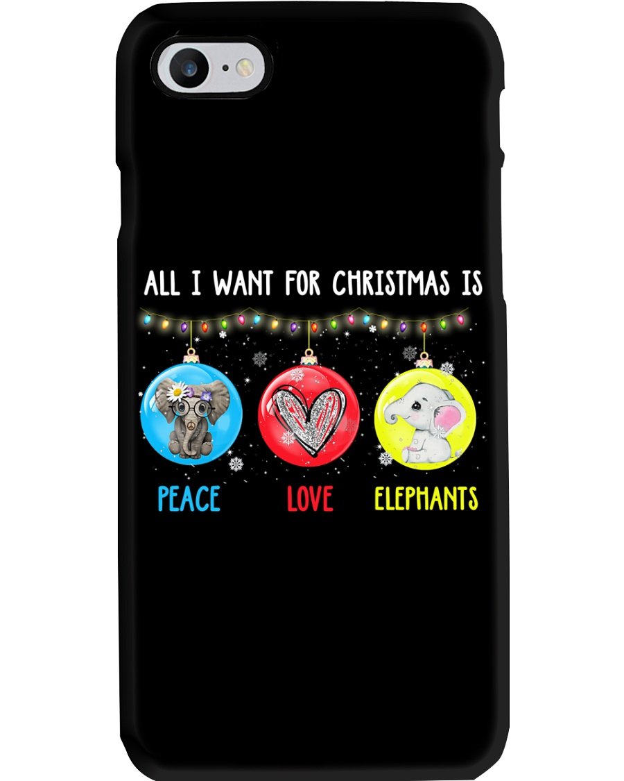 Peace Love Elephants Phone Case