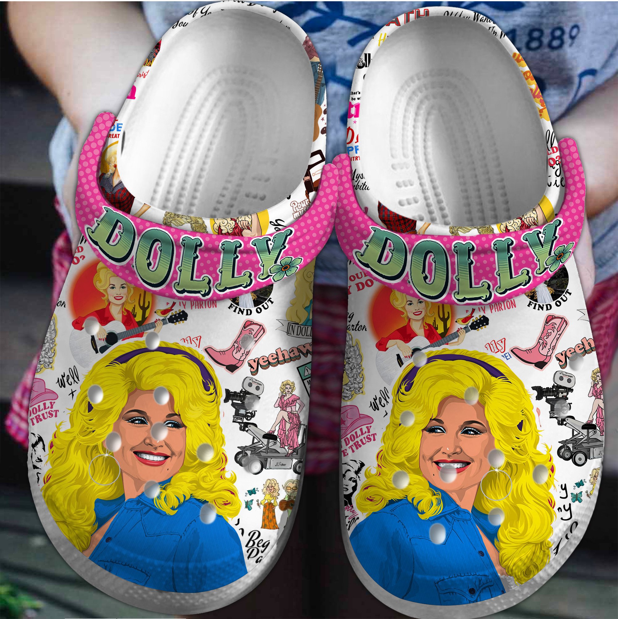 Dolly Parton Music Crocs Crocband Clogs Shoes Comfortable For Men Women and Kids