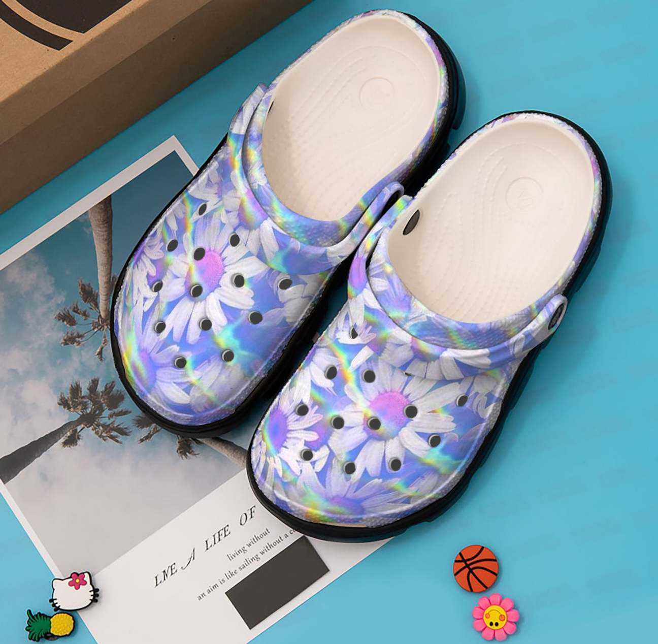 Hologram Personalized Clog, Custom Name, Text, Color, Number Fashion Style For Women, Men, Kid, Print 3D Hologram Wallpaper