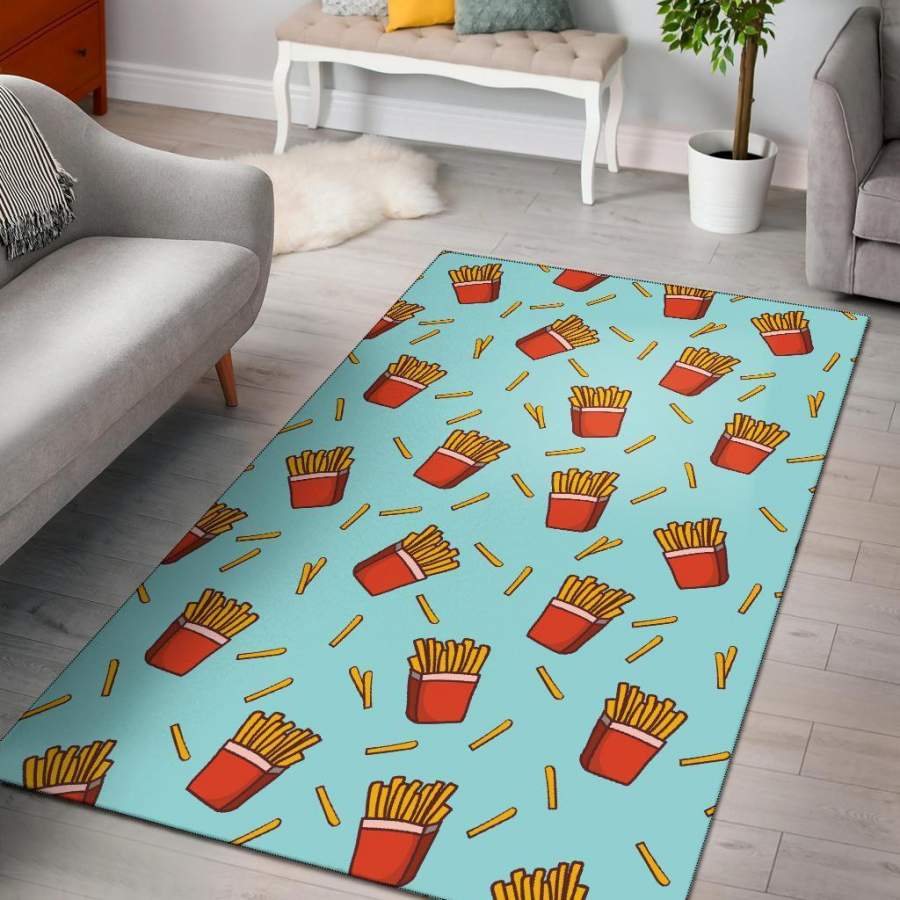 French Fries Print Pattern Area Rug