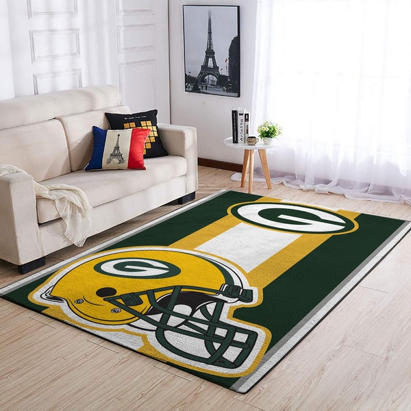 Green Bay Packers Team Logo Helmet Nice Gift Home Decor Rectangle Area Rug