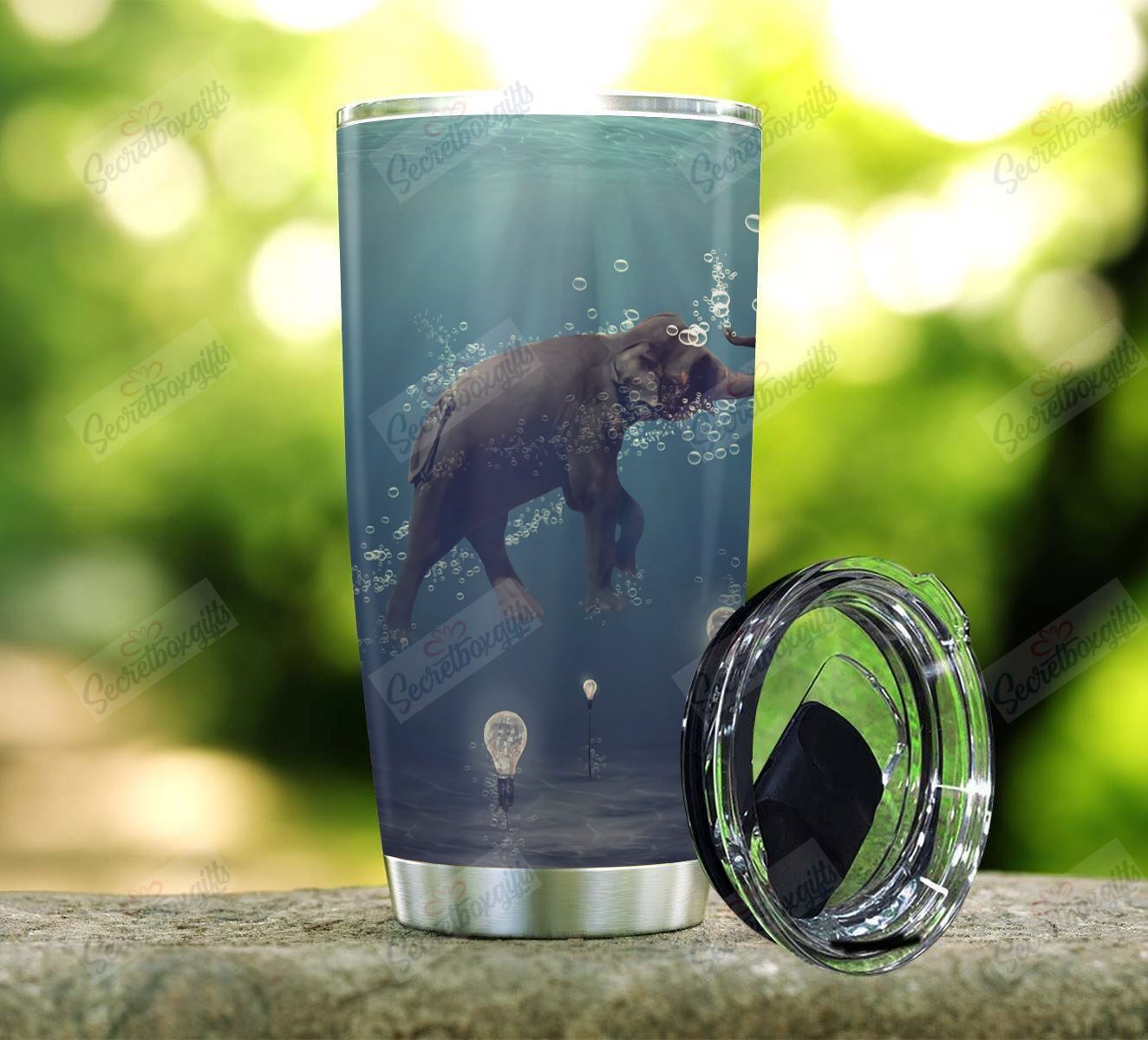 The Elephant Dreamer Dn1001014T Personalized Stainless Steel Tumbler Customize Name, Text, Number