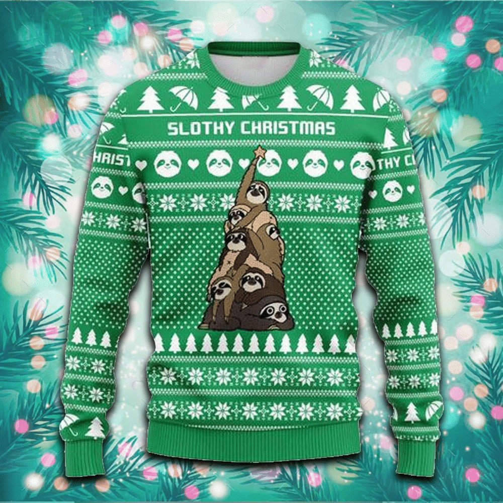 Christmas Sweater – Sloth Tree Ugly Christmas Sweater