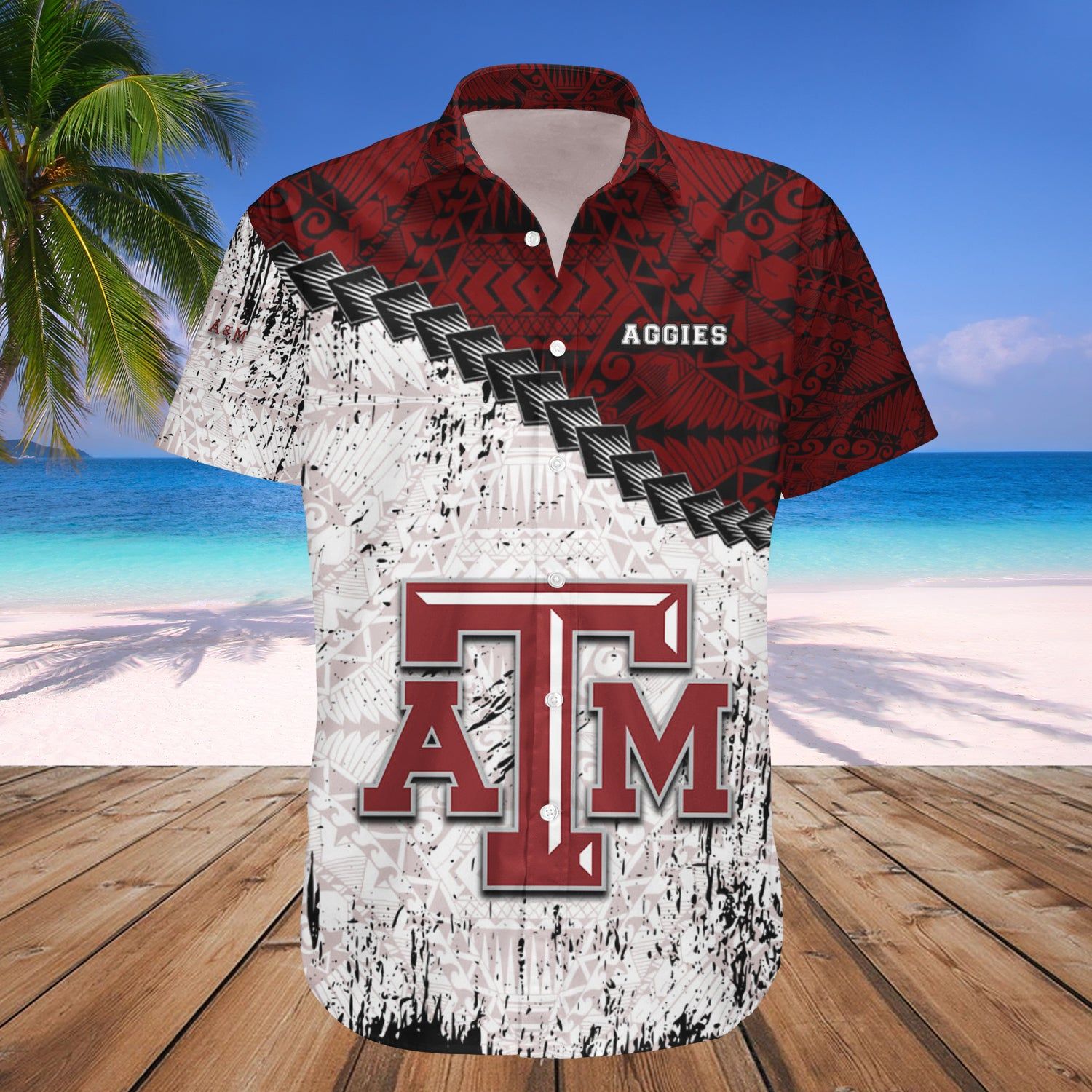 Texas A&Amp;M Aggies Hawaii Shirt Grunge Polynesian Tattoo – NCCA