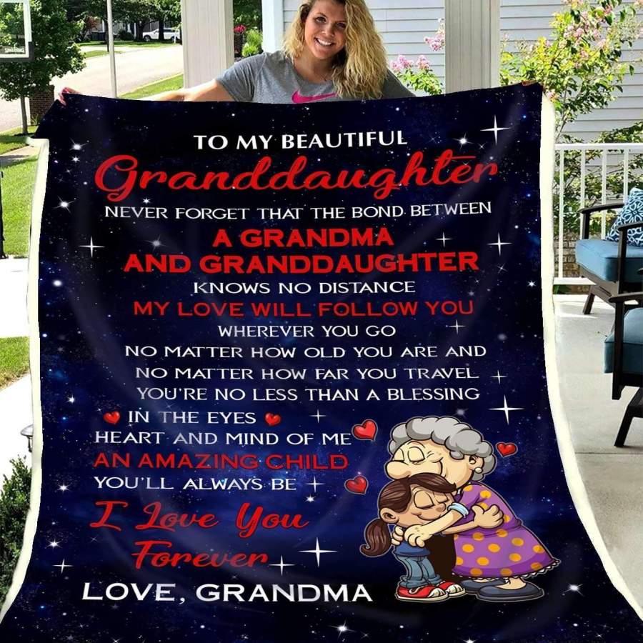 Grandma Giving Granddaughter Blanket My Love Will Follow You