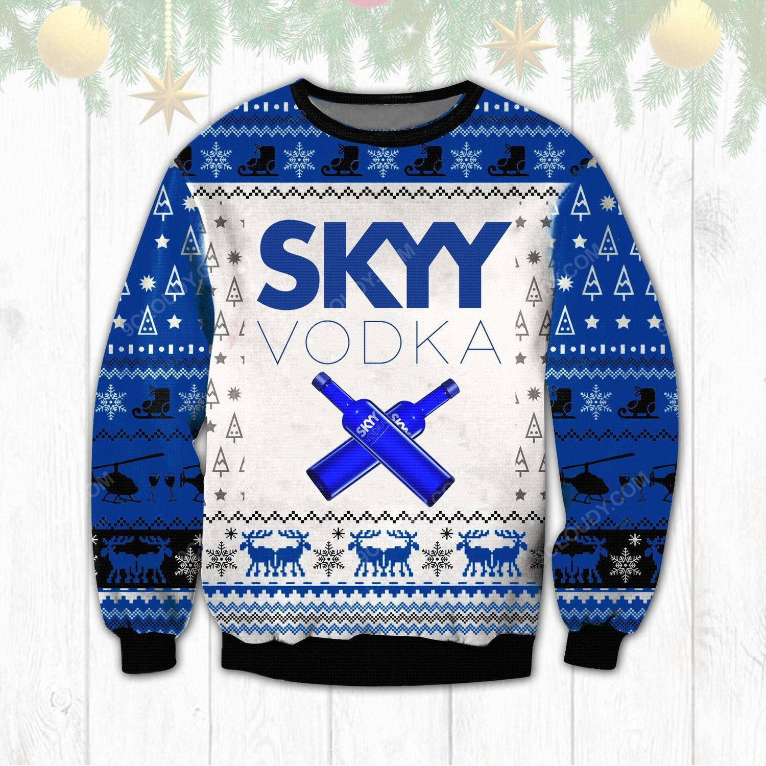 Skyy Vodka Ugly Christmas Sweater Shirt For Women Men Couple Family Funny Cute T-Shirt