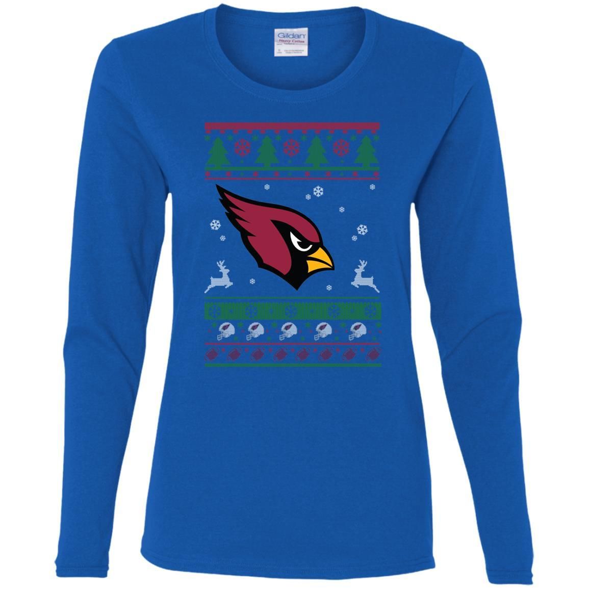 Arizona Cardinals Logo Football Teams Ugly Christmas Sweater Women Long Sleeve Shirt