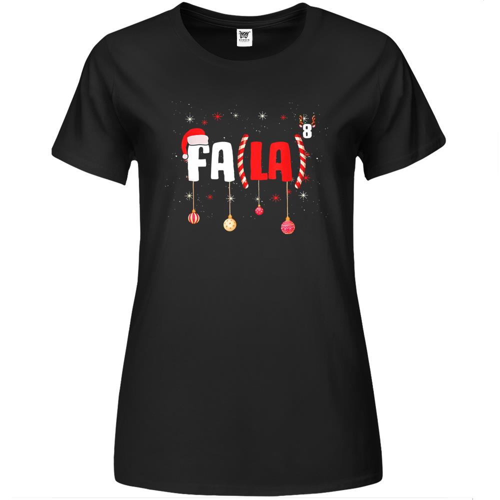 Funny Christmas Math Teacher Fa La8 Equations Fa La La La Premium Womens T Shirts