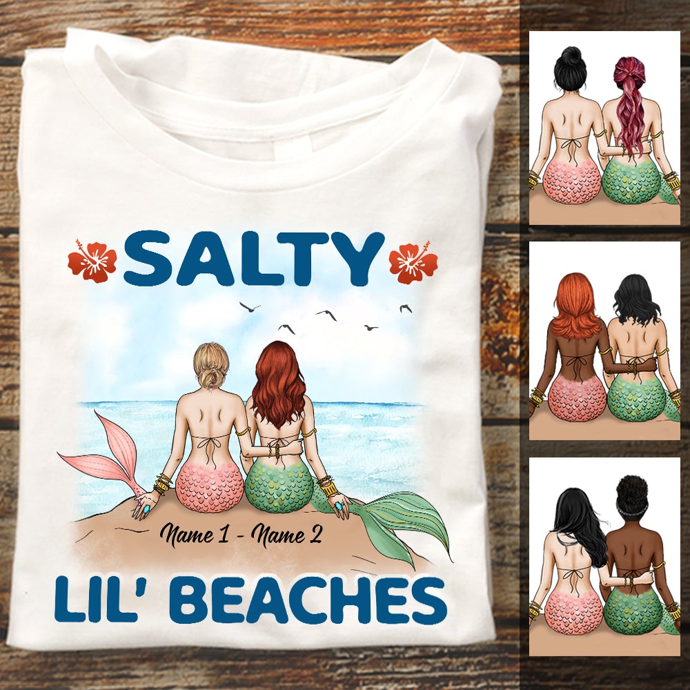 Personalized Mermaid Friends Salty Beach T Shirt