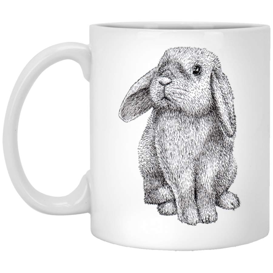 W Lop Eared Bunny Rabbit Cute 11oz 15oz White Mug Happy Easter Day Funny Colors Eggs Bunny Ears Peeps Cute