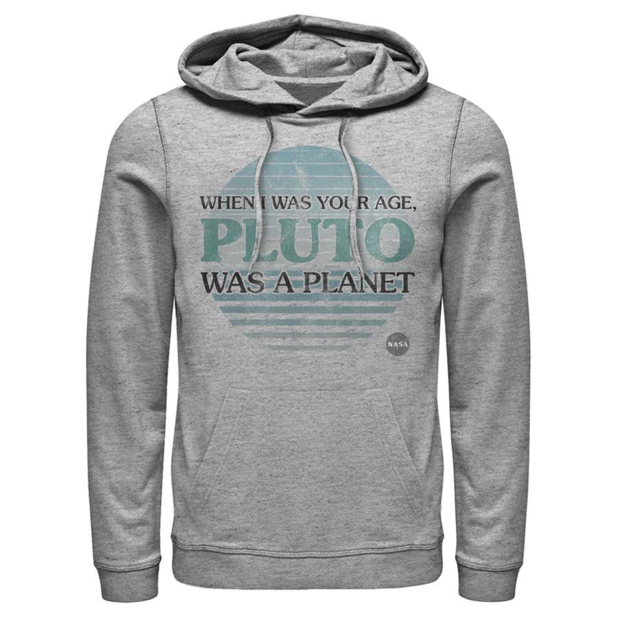 NASA Men’s My Age Pluto Was A Planet  Lightweight Hoodie