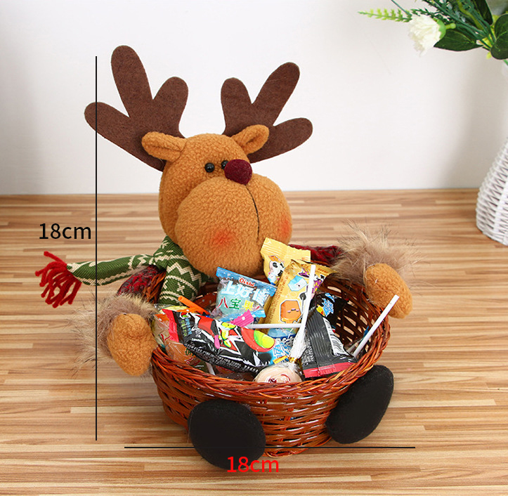 Christmas Decorations Candy Basket Christmas Kids Gift Elk Snowman Santa Claus Candy Basket Food Rack Home Supplies новый год alx