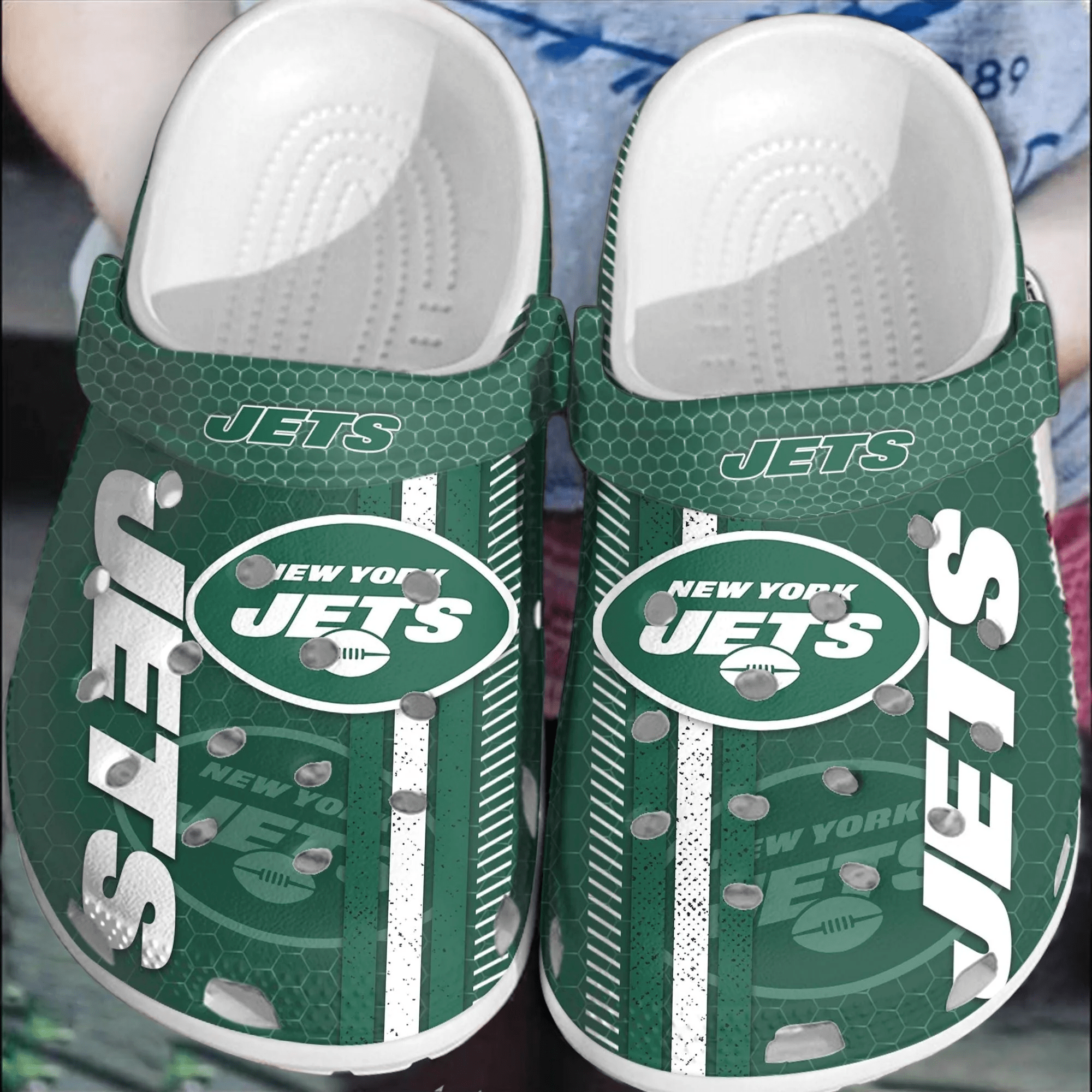 NFL New York Jets Football Crocss Comfortable Crocband Shoes Clogs For Men Women