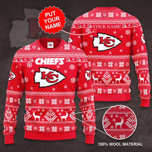 Personalized Kansas City Chiefs Christams Ugly Sweater