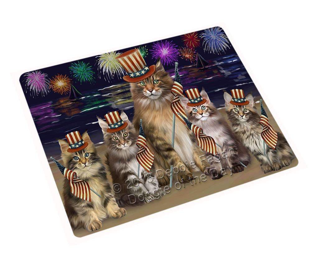 4Th Of July Independence Day Firework Maine Coon Cats Blanket Blnkt85269