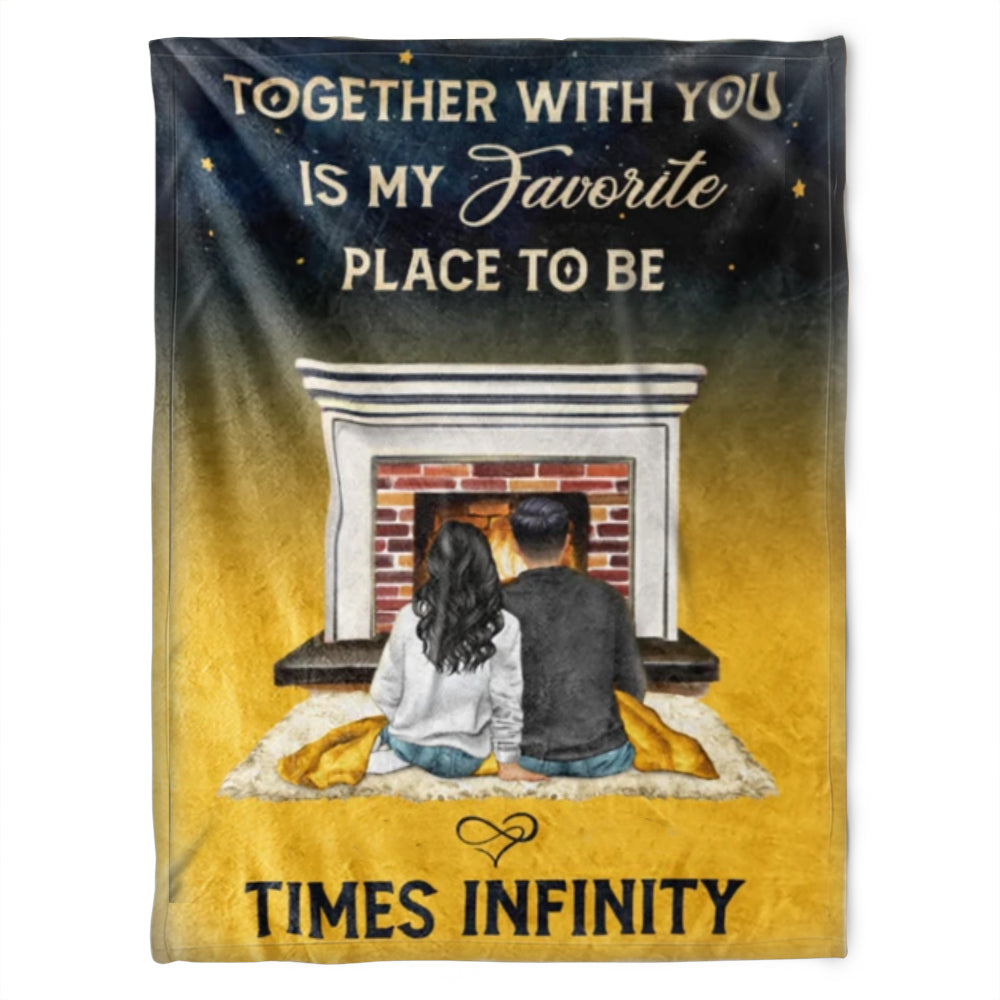 Together With You Couple Beside Heater Fleece Blanket For Spouse, Lover Home Decor Bedding Couch Sofa Soft And Comfy Cozy