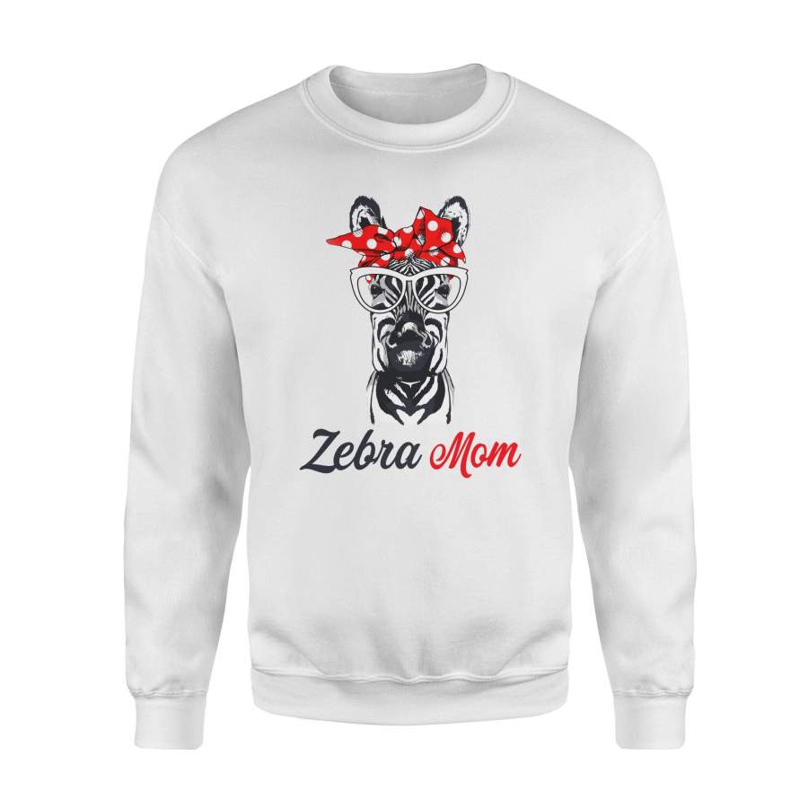 Zebra Mom Bow – Premium Fleece Sweatshirt