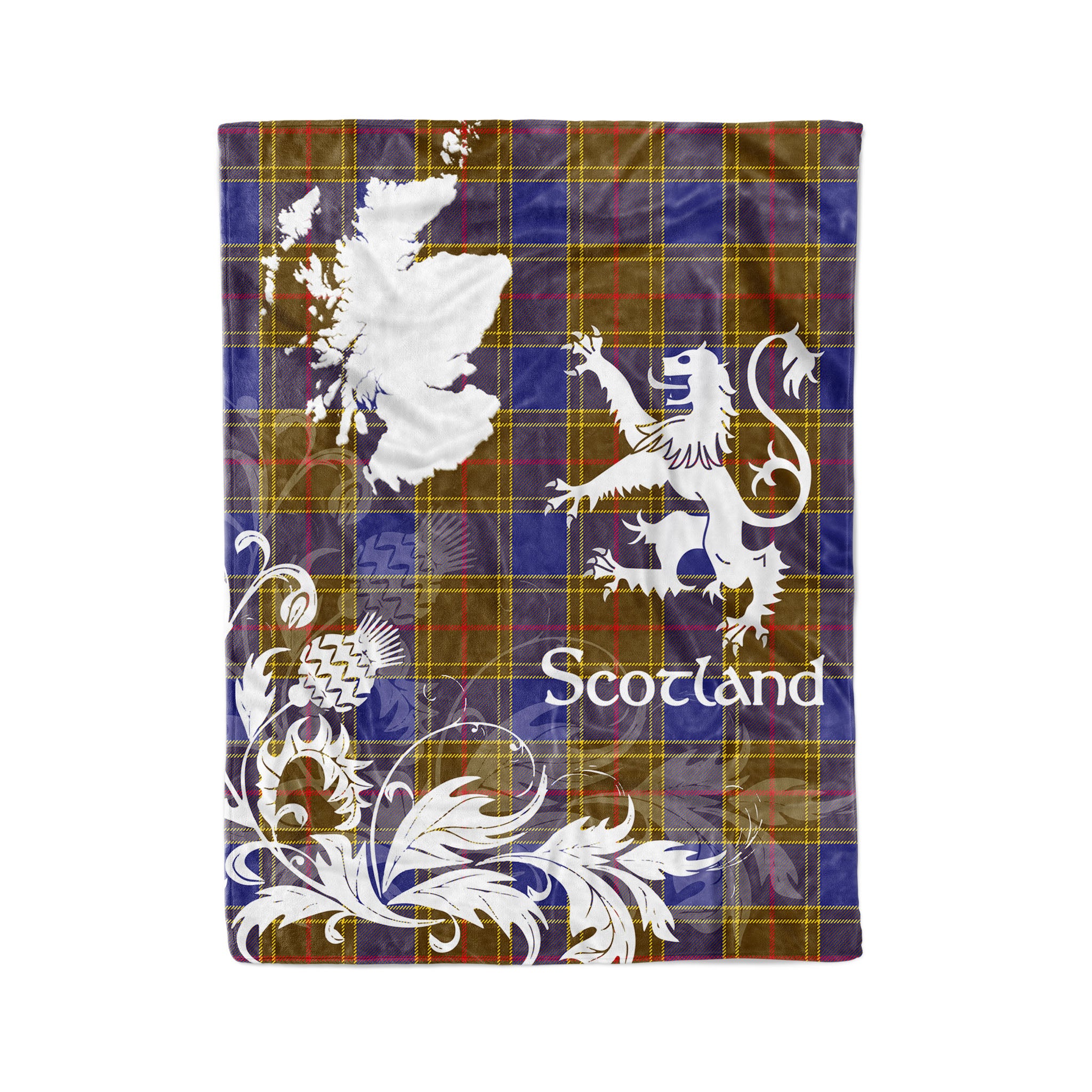 Tartan Plaid Fleece Blanket Tartan Blanket Thistle And Lion Scottish Clan Balfour Modern Plaid Blanket